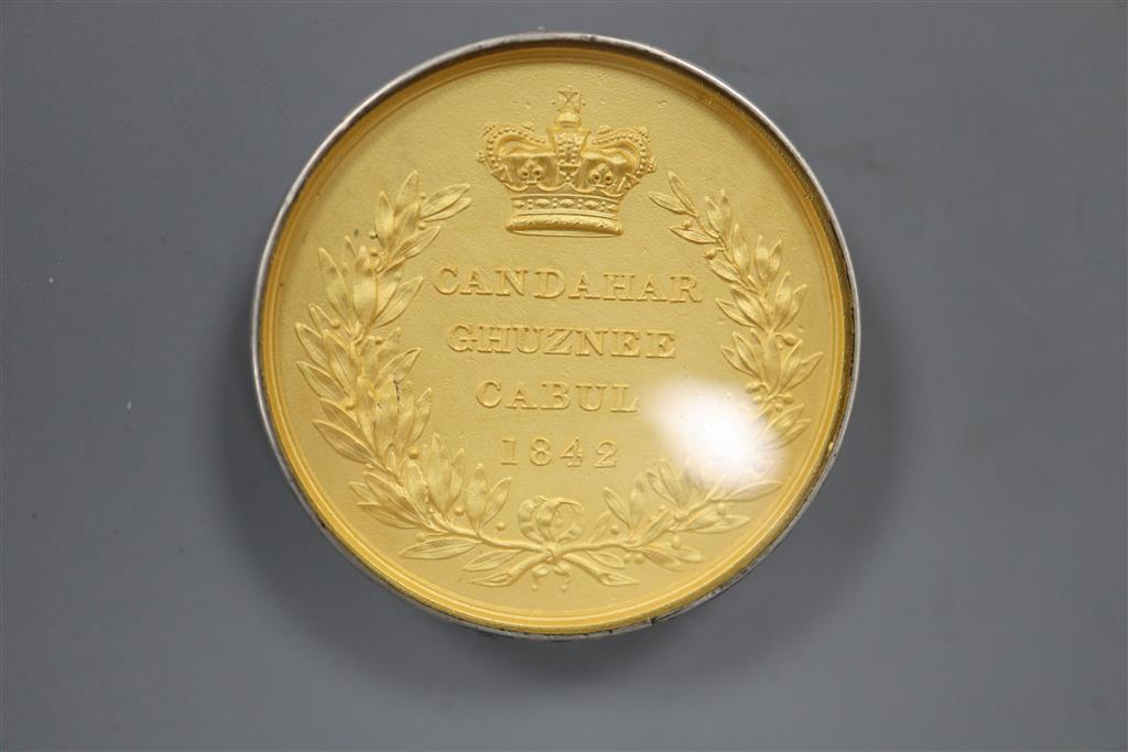 A Candahar Ghuznee Cabul 1842 cased medal